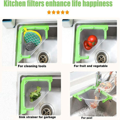 Corner Sink Garbage Rack Triangular Mesh Hanging Net ( Free 30 Net Bags )